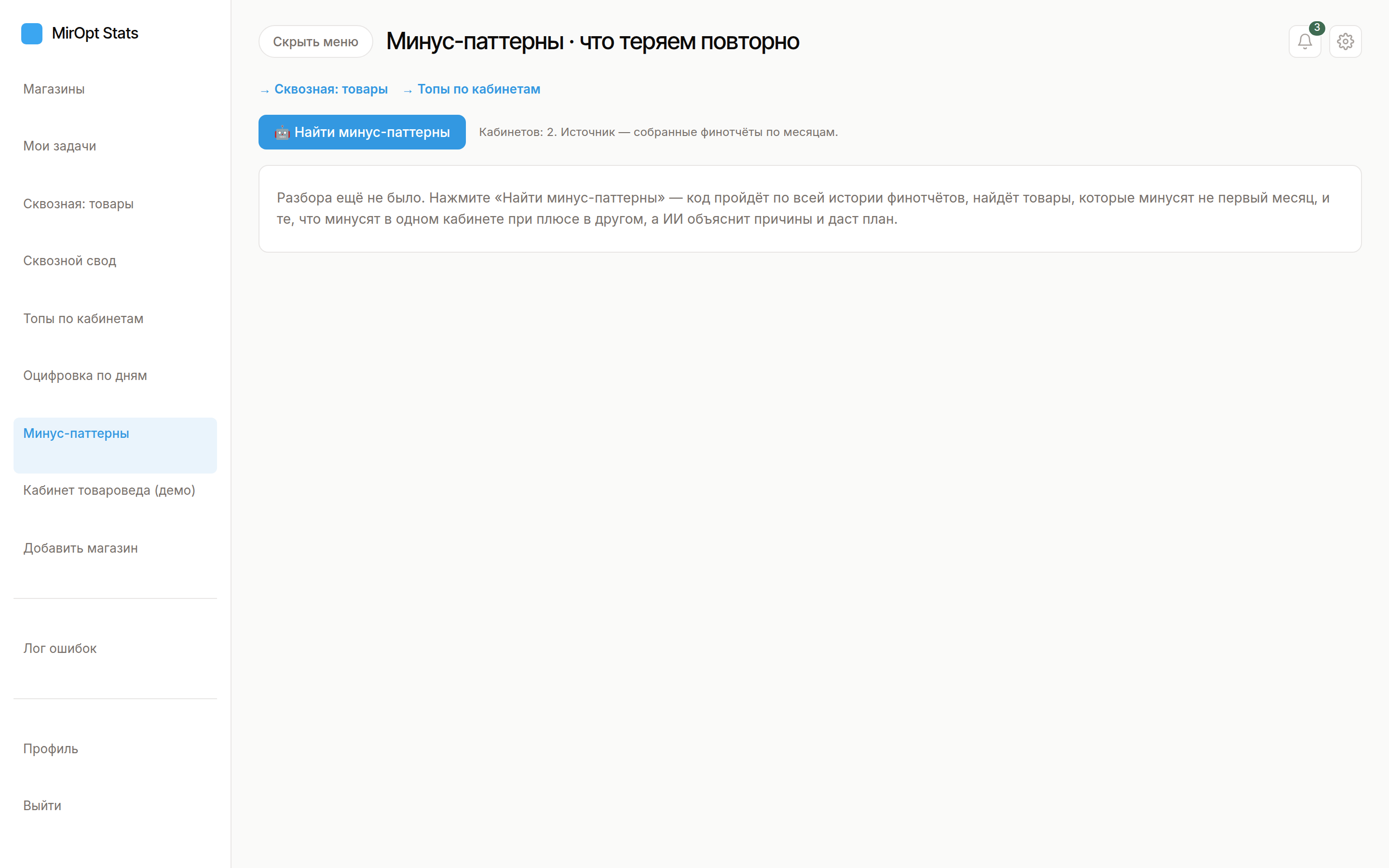 Минус-паттерны